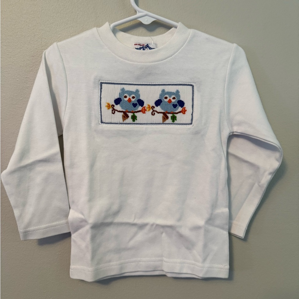 Silly Goose Smocked Owl Long Sleeve Shirt